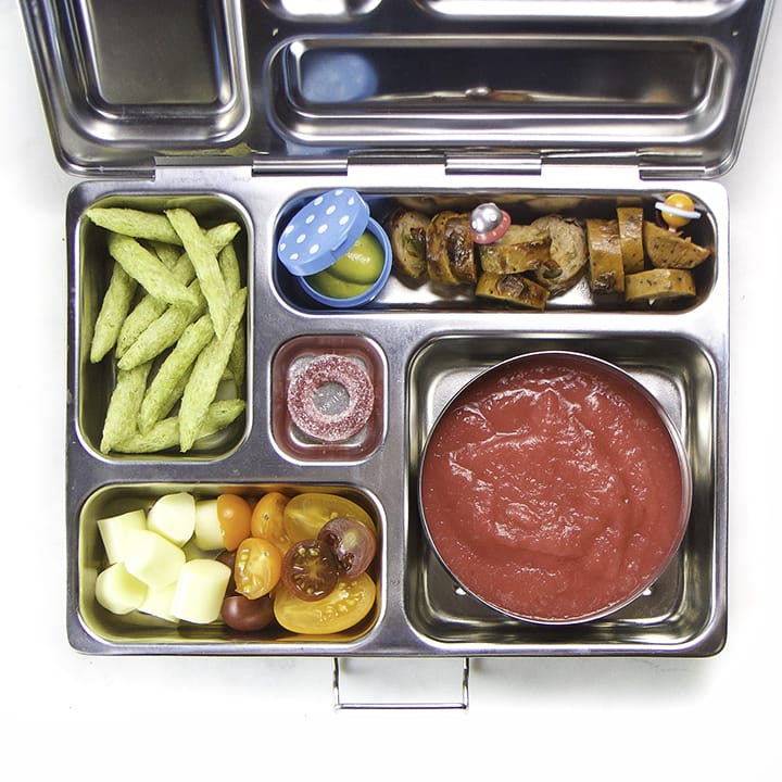 A healthy and homemade school lunch for kids - featured in a school lunch box.