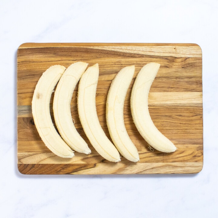 It wouldn't hurry board with the five peeled bananas getting ready to be cut and then frozen.