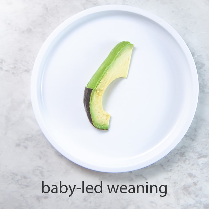 slice of avocado for baby led weaning.