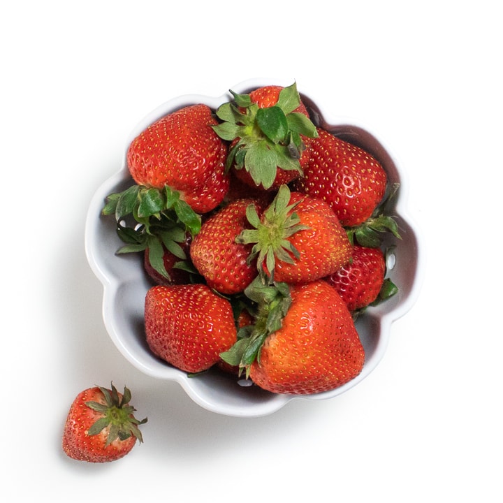 Bowl of fresh strawberries.